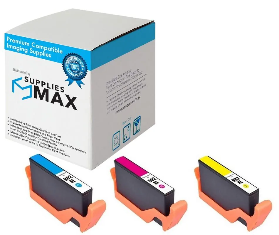 SuppliesMax SuppliesMax HP 902XL High Yield Inkjet Combo Pack C/M/Y — product photo