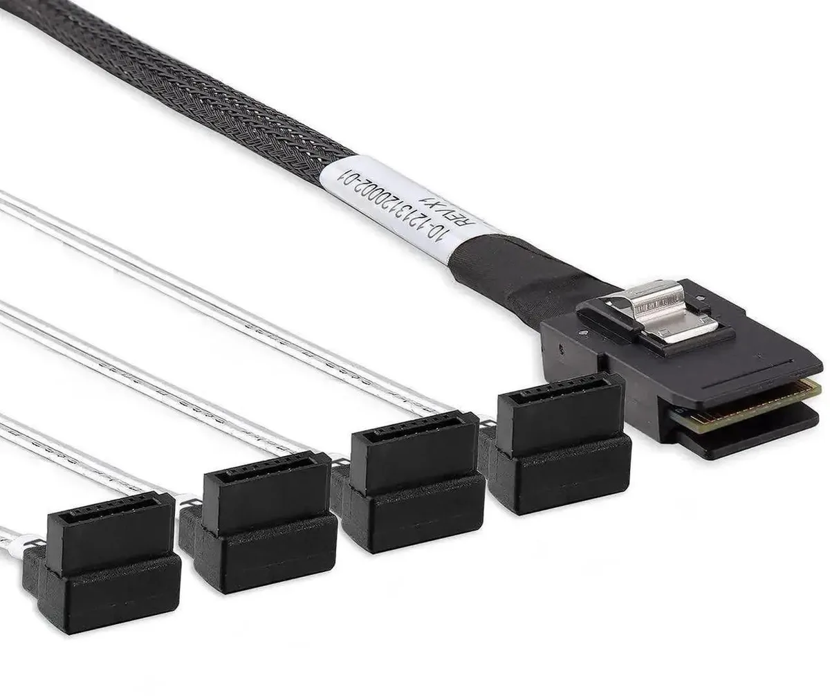 SMUGDESK SMUGDESK SFF-8087 to 4 Right Angle SATA 7Pin Cable 0.5m — product photo