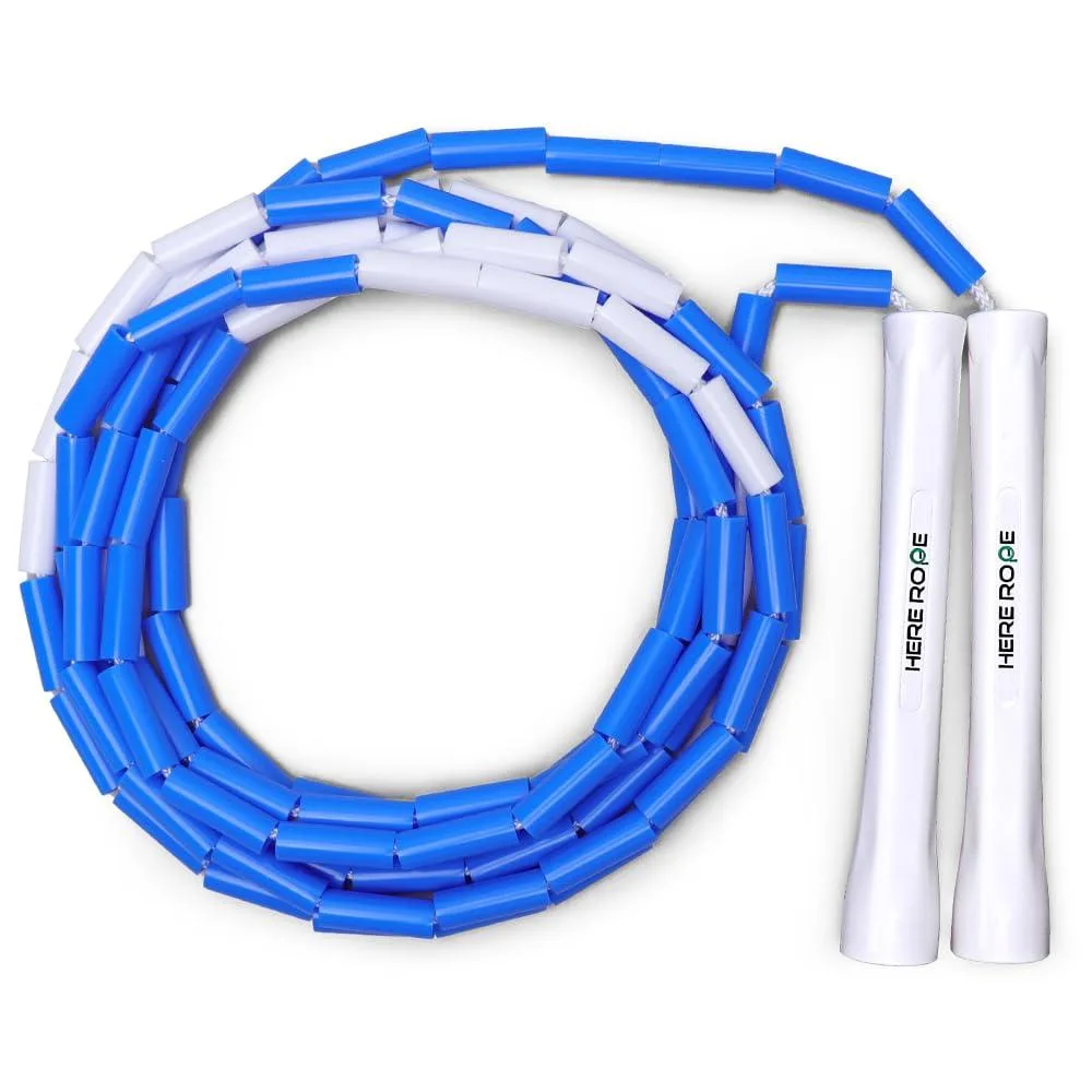  Hererope Adjustable Beaded Jump Rope 10 ft Blue — product photo