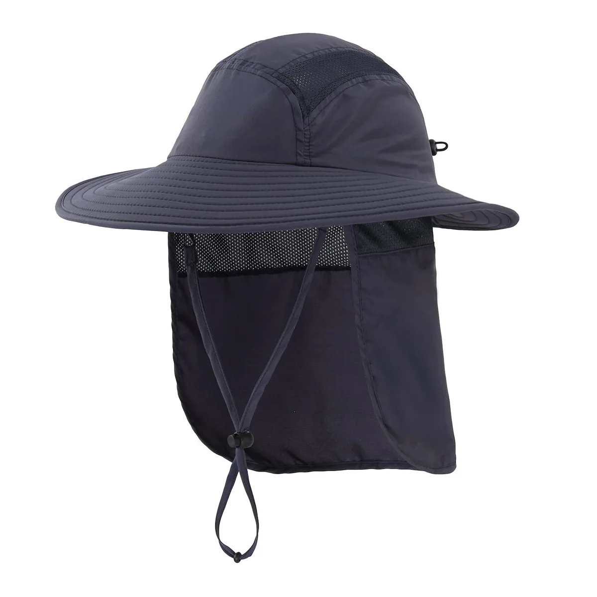 Home Prefer HP0270-INK UPF 50+ Wide Brim Hat with Neck Flap Black — product photo