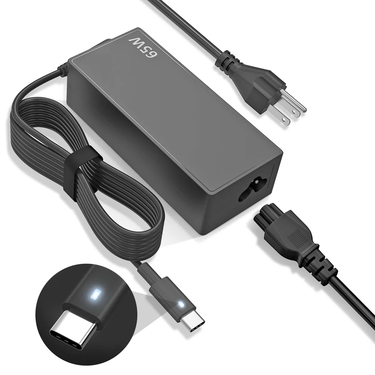  PAEBAI+ YBJPAPD3UE 65W USB-C laptop charger — product photo