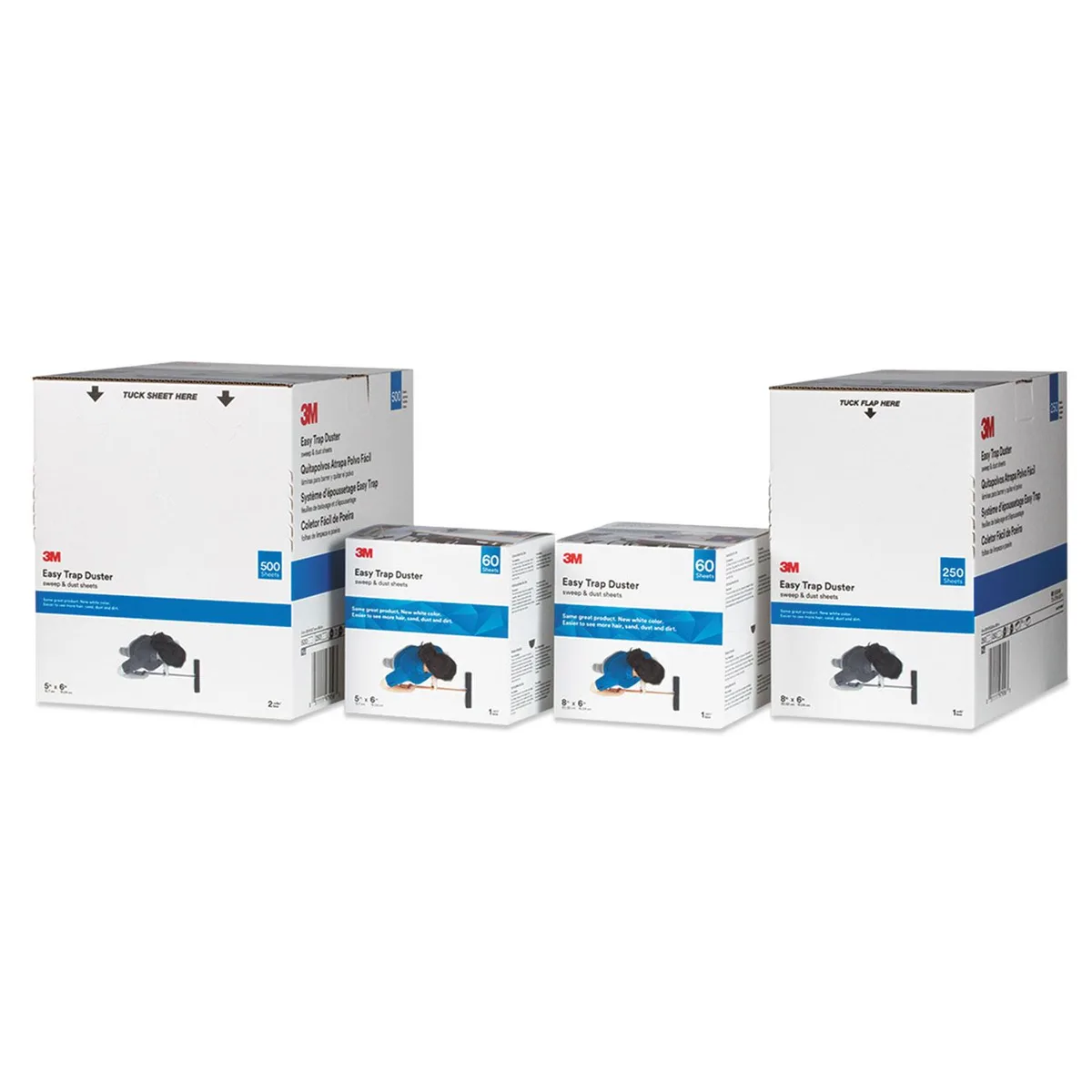 White disposable dusting sheets on a 30 ft roll, 60 sheets per box