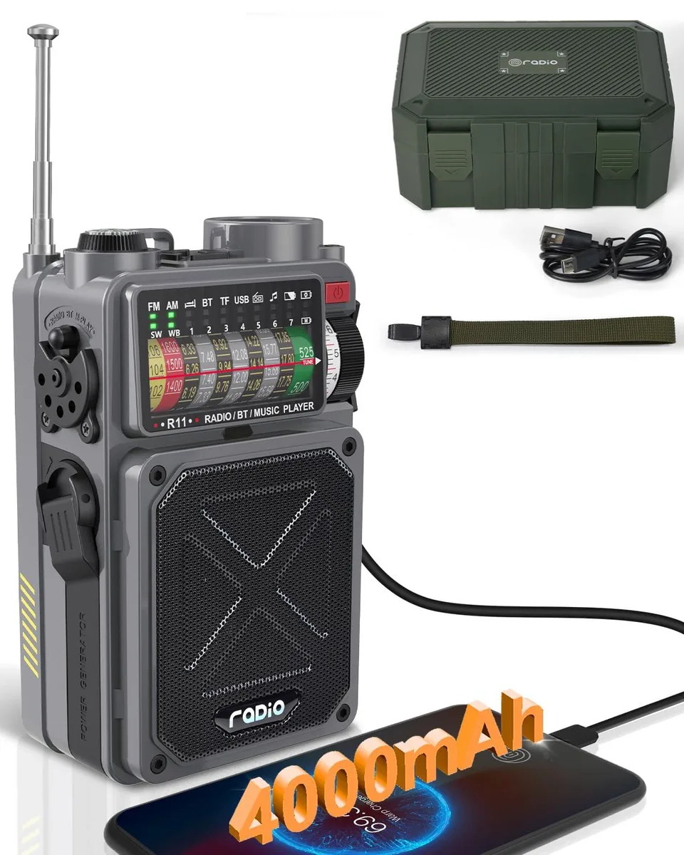  Emgykit R11 Portable Shortwave Radio 4000mAh Grey — product photo