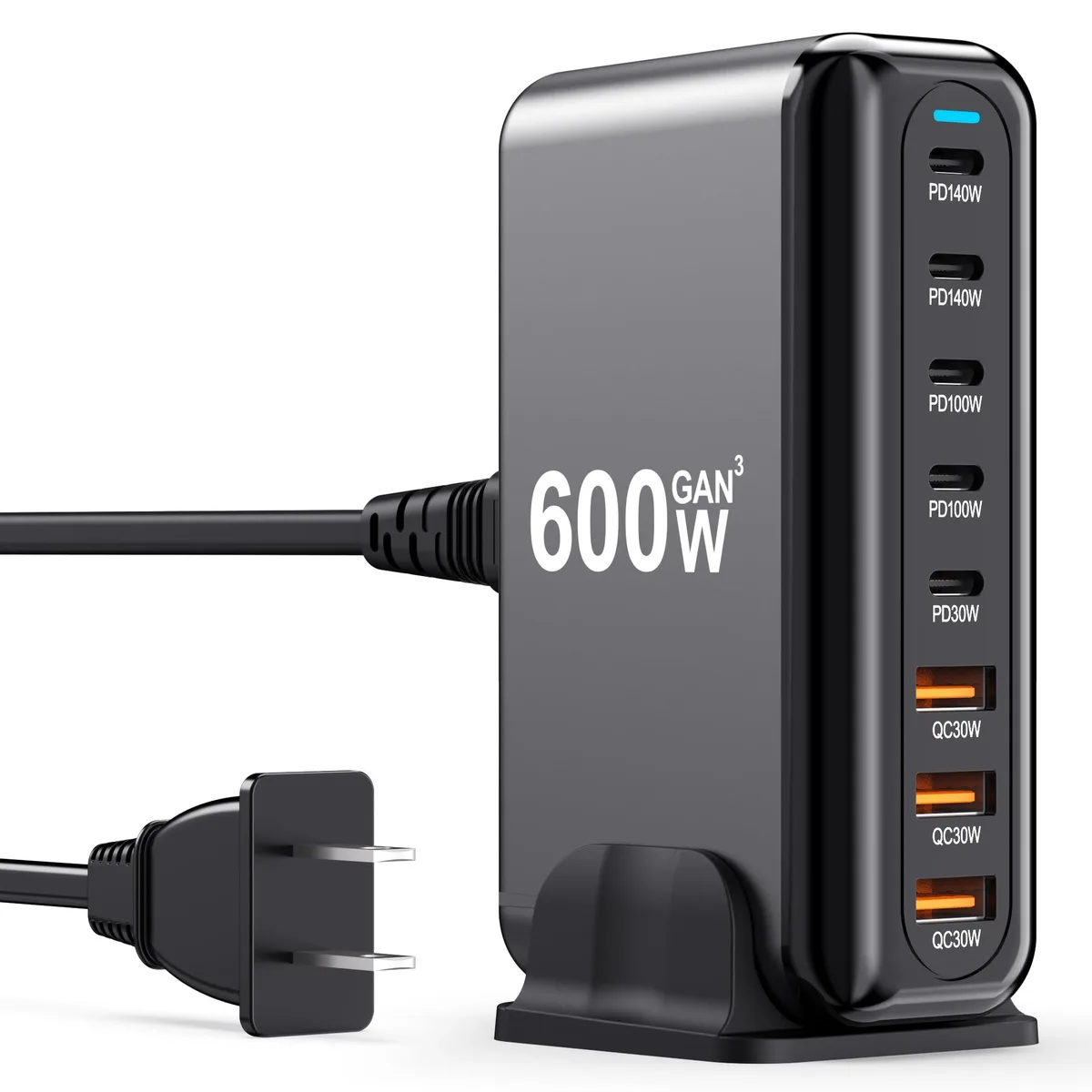  Apple YMX-908-500W 600W 8-port USB charger Black — product photo