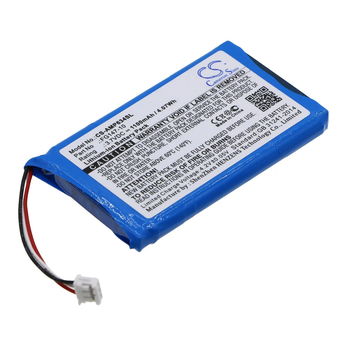 Centenex Electronics Centenex Electronics DS-CS-AMP634SL Li-ion Battery 1.1 Ah Blue — product photo