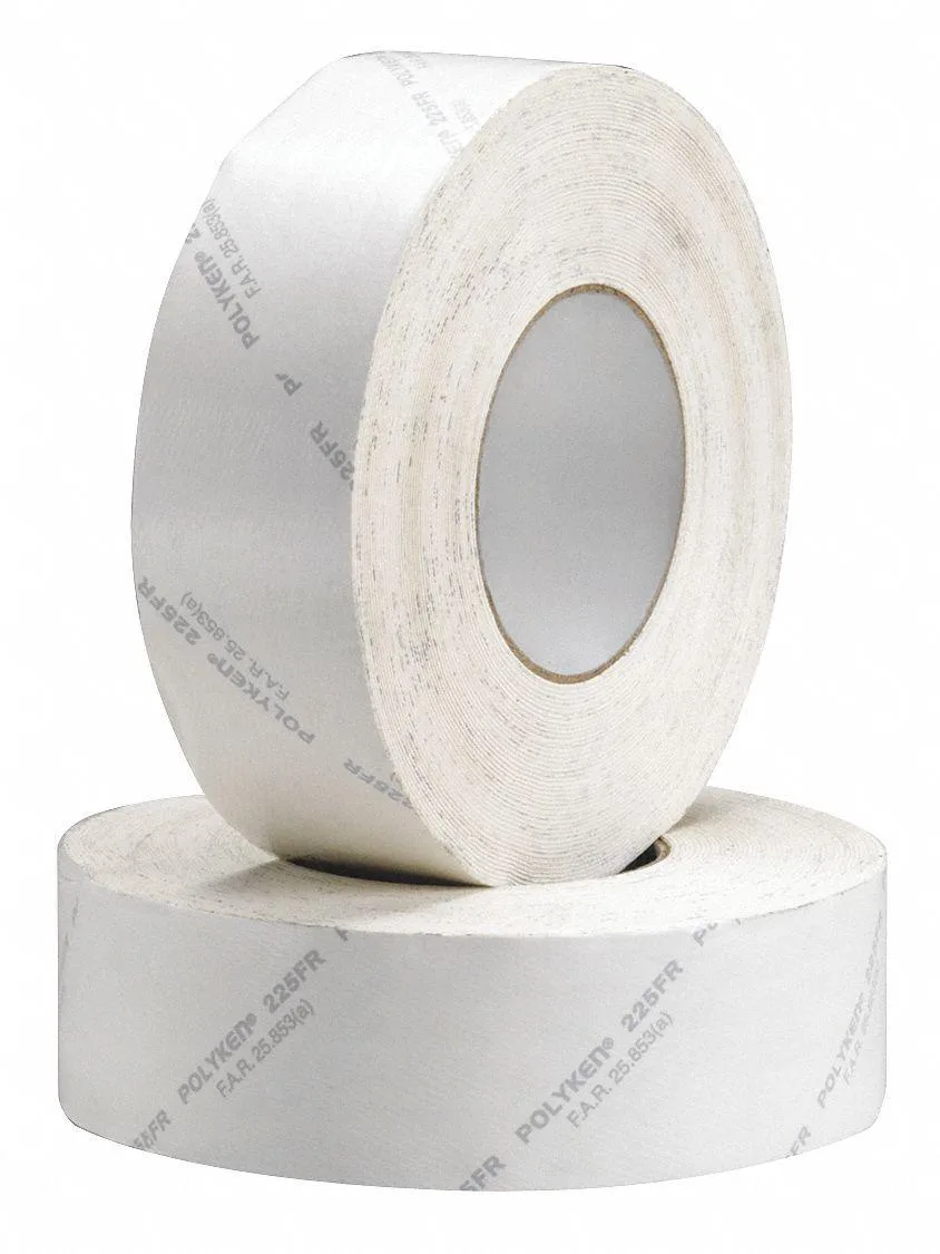 Polyken Polyken 225FR-2 Fire-Retardant Tape White Polyethylene Coated Cloth 60yd — product photo