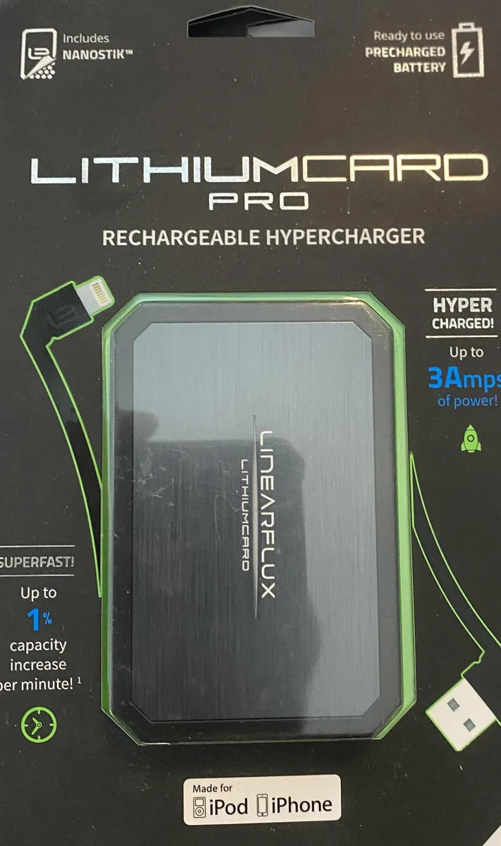 Linear Linear LithiumCard PRO Lightning Black charger — product photo