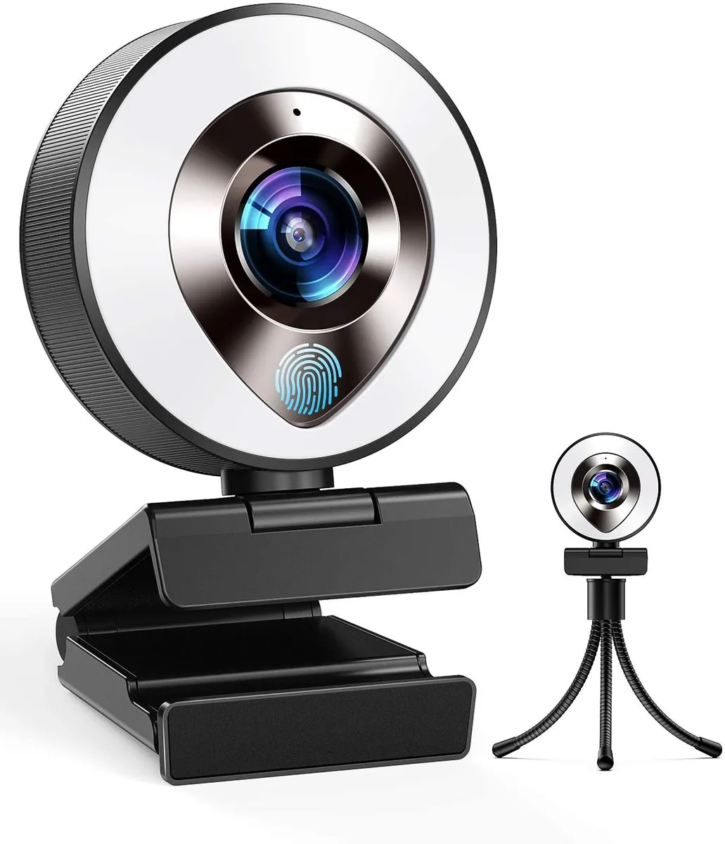 censreal censreal 1080P Webcam Ring Light 360° Pan-Tilt Black — product photo