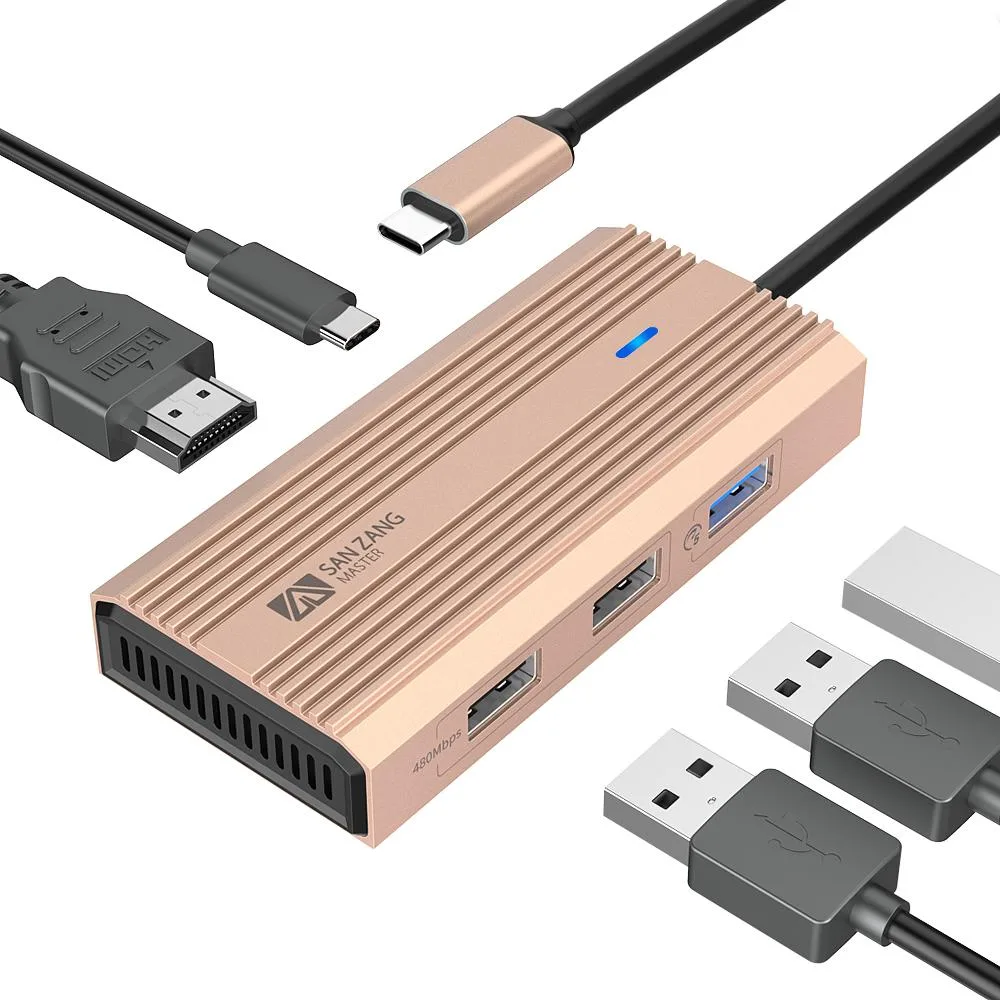 iDsonix iDsonix SANZANG 5-in-1 USB-C Hub Rose Gold — product photo
