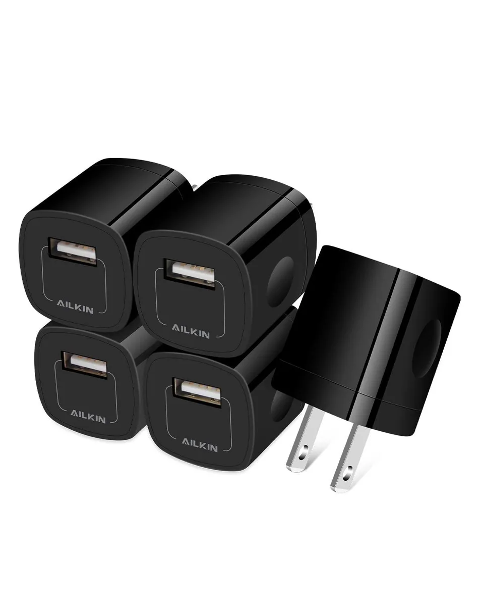 No Sew No Sew USB Wall Charger 5V 1A 5Pack Black — product photo