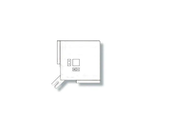 Small white rectangular wireless signal receiver panel for ceiling cassette HVAC units