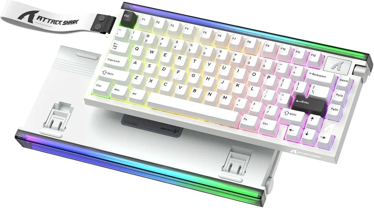 Attack Shark Attack Shark R85 HE Wired 75% Hall Effect Gaming Keyboard Sea Moonlight — product photo