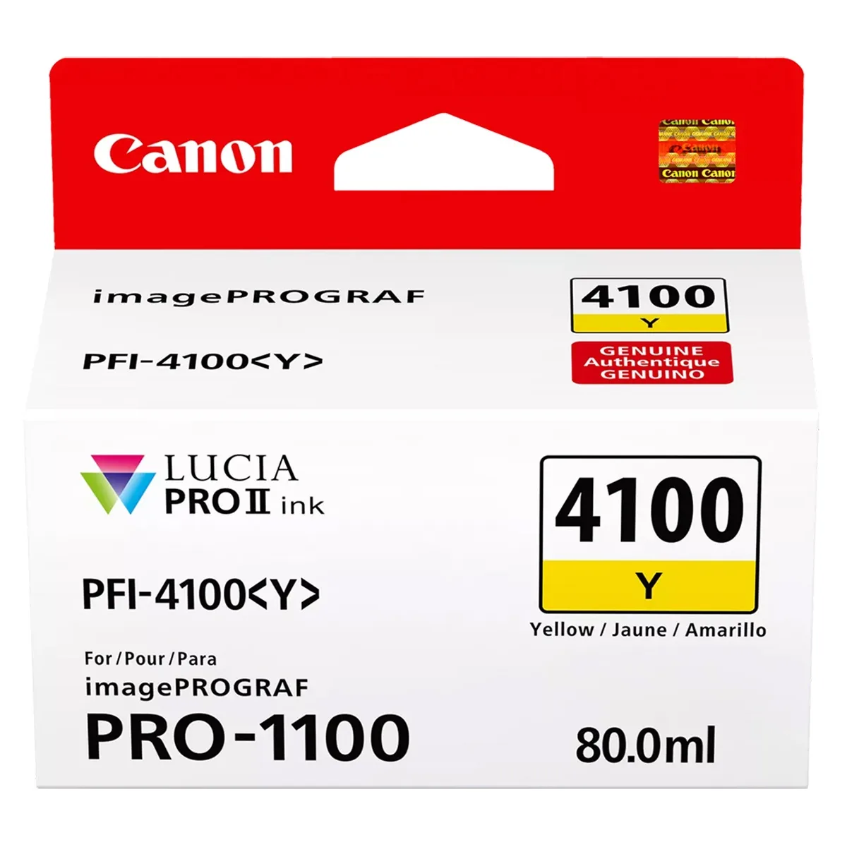 Canon Canon 6780C002 PFI-4100 80ml Yellow Pigment Ink Tank — product photo