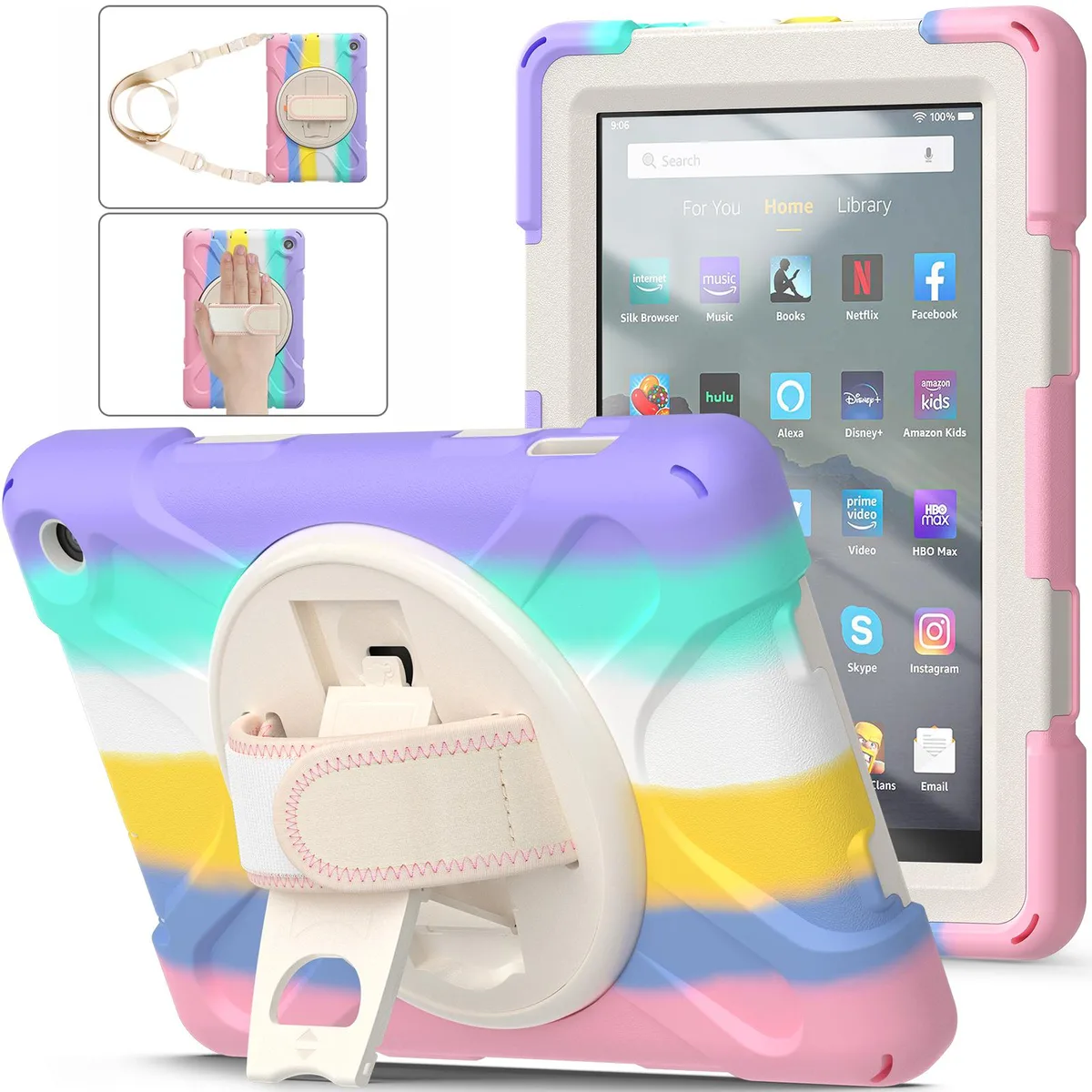 BONAEVER BONAEVER Kindle Fire 7 12th Gen Case Pink/White — product photo