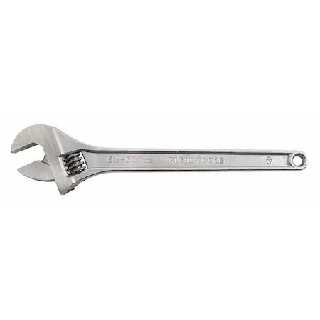 Klein Tools 15-inch adjustable wrench, polished chrome finish