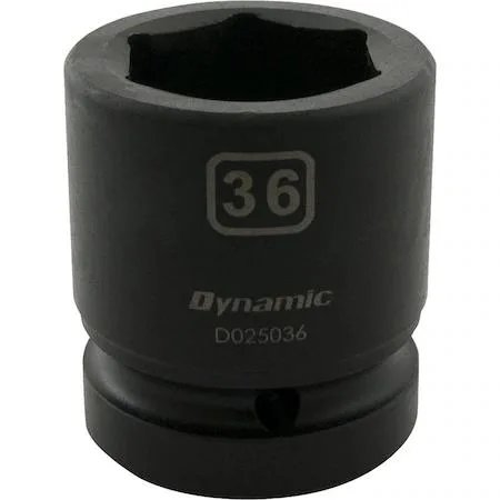 Dynamic 1-inch drive 36mm 6-point socket black phosphate finish