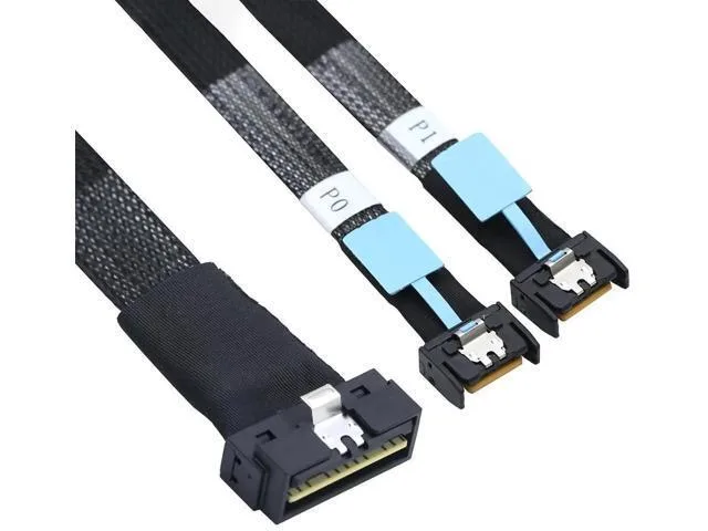 Fervit Fervit SlimSAS SFF8654 8I to Dual MCIO 4I Cable 12Gbps 1M — product photo