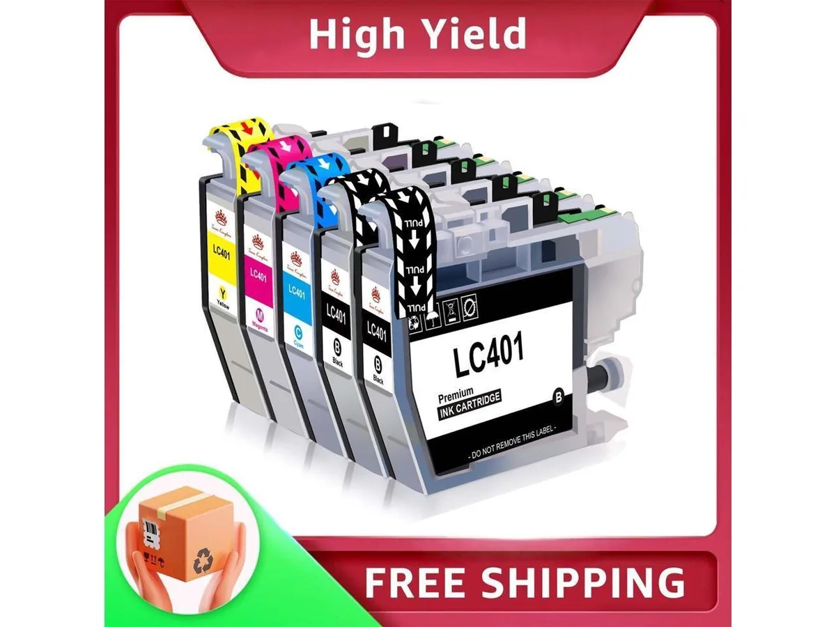 V4ink V4ink LC401 Ink Cartridge 5-Pack 2BK/C/Y/M for Brother MFC-J1010DW J1170DW J1012DW — product photo