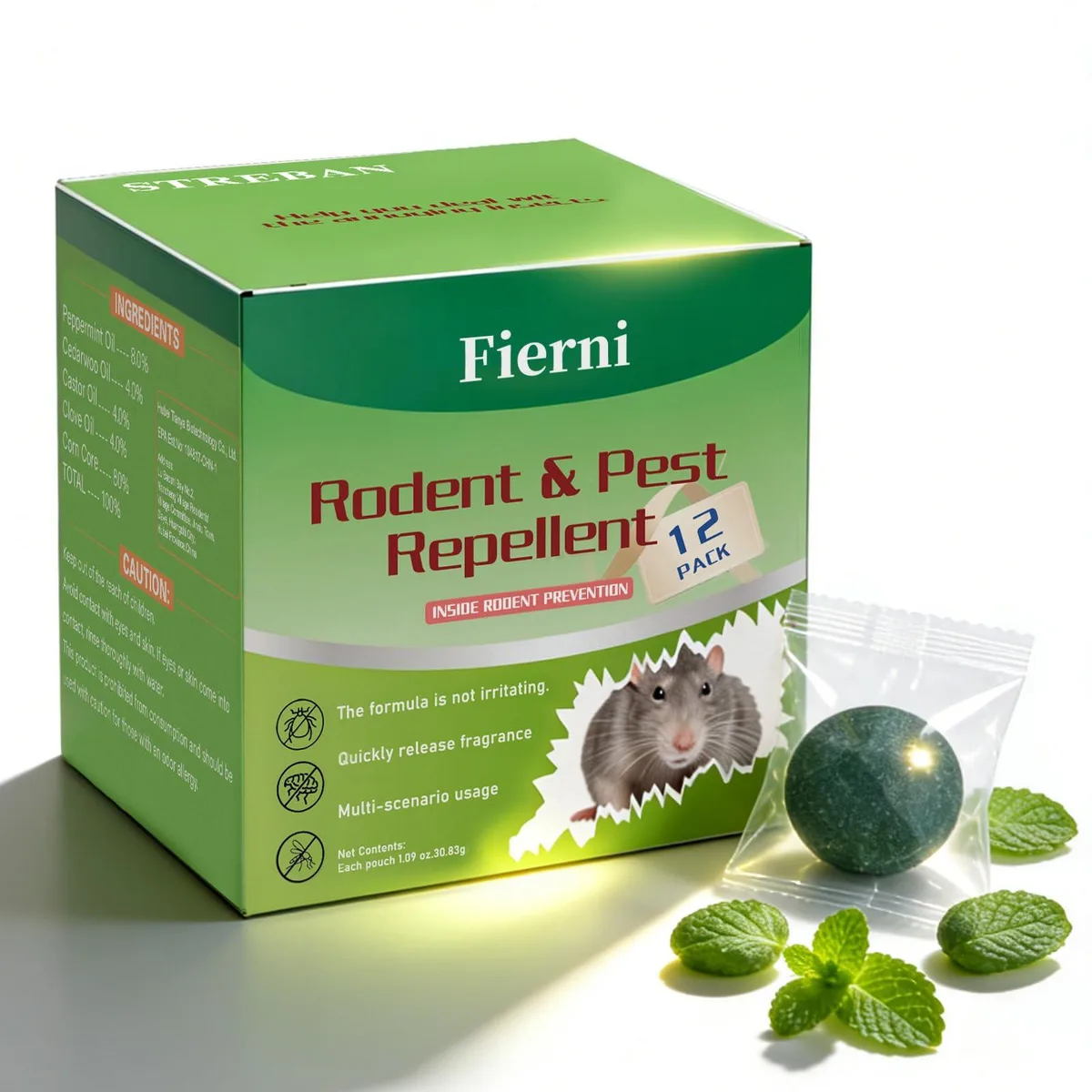 Fierni Fierni24 Rodent Repellent Balls 12 Pack Green — product photo