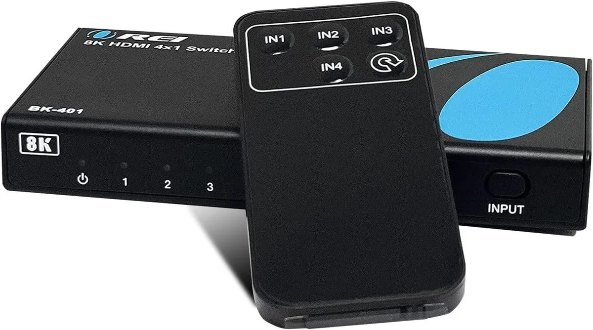 Bolton Technical Bolton Technical 2 in 1 accessory 4x1 HDMI 2.1 switch 8K 60Hz 4K 120Hz 48Gbps — product photo