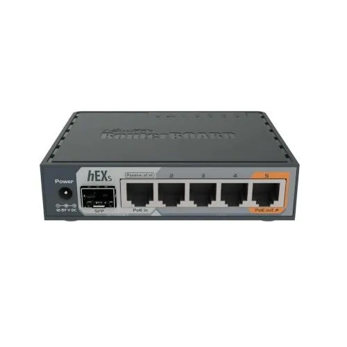 Mikrotik Mikrotik hEX S RB760iGS dual core 880 MHz 256 MB 5 port Gigabit PoE SFP — product photo