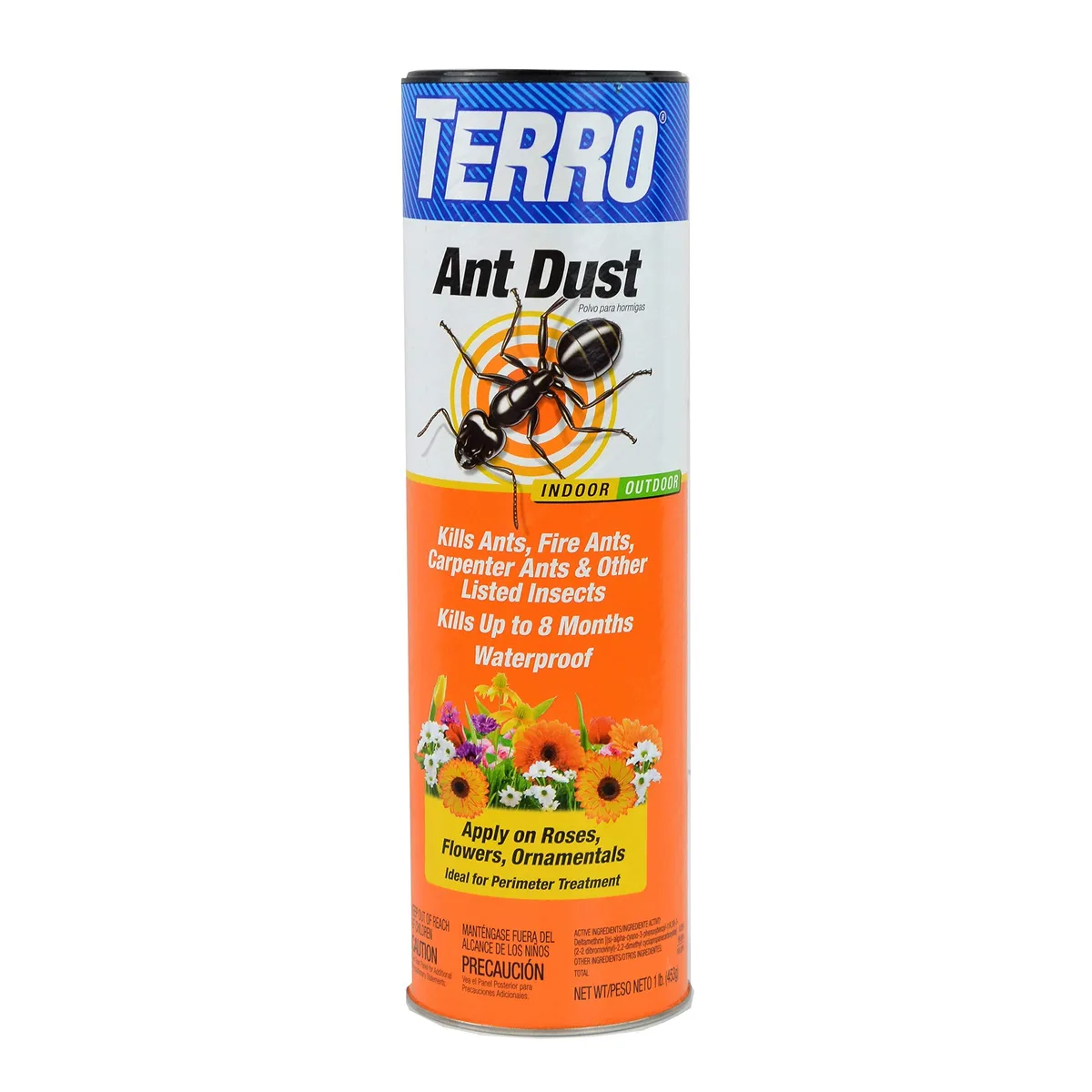Shaker canister of white ant dust insect killer
