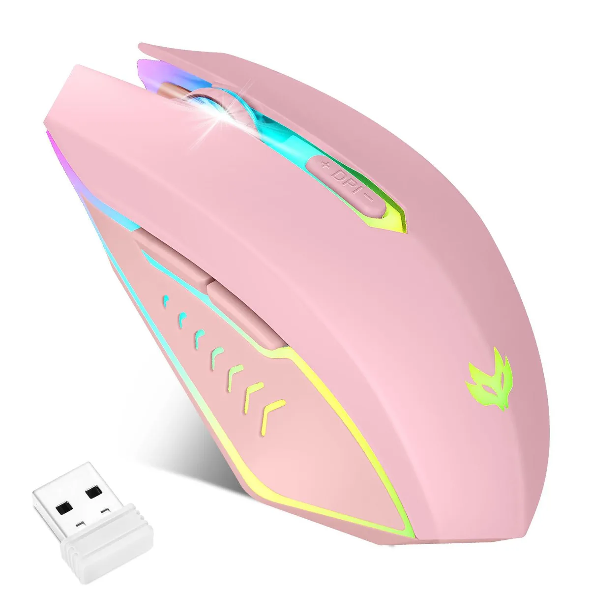  LuLabboard Wireless Gaming Mouse Pink 2400 DPI 6 Buttons 2.4G — product photo
