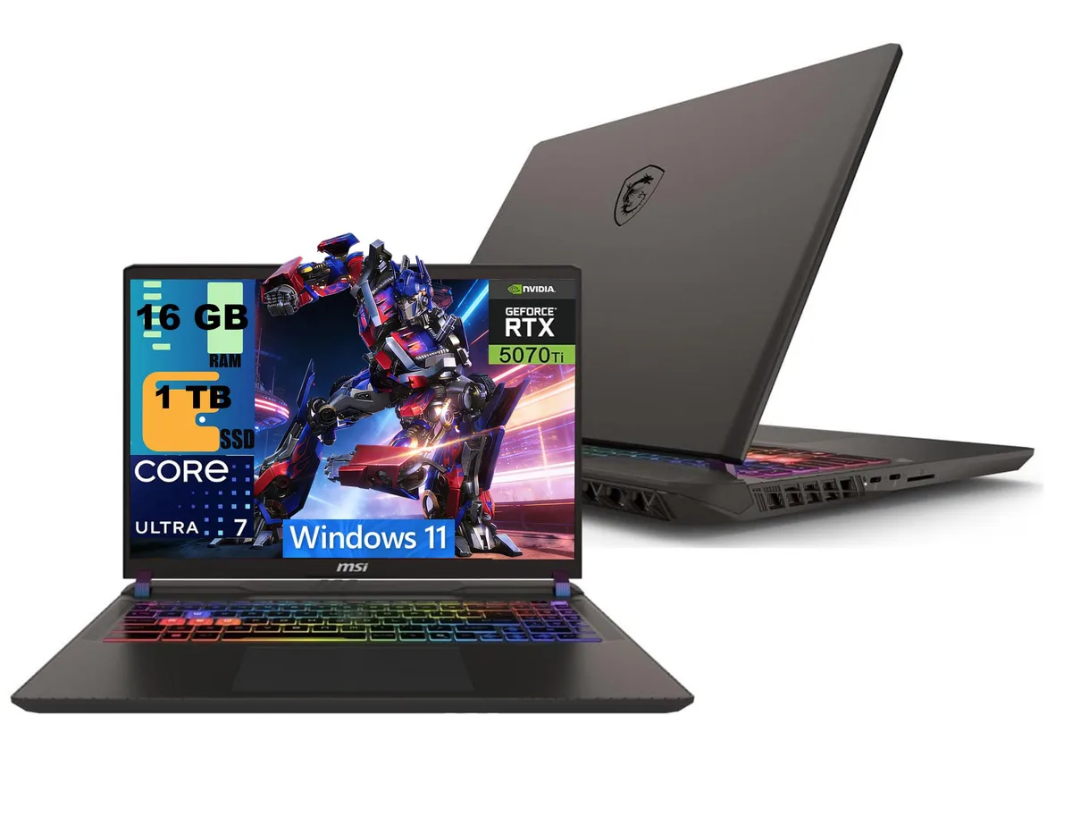 MSI MSI Vector 16 HX AI laptop Intel Ultra 7 255HX RTX 5070 Ti 12GB 16GB 1TB — product photo