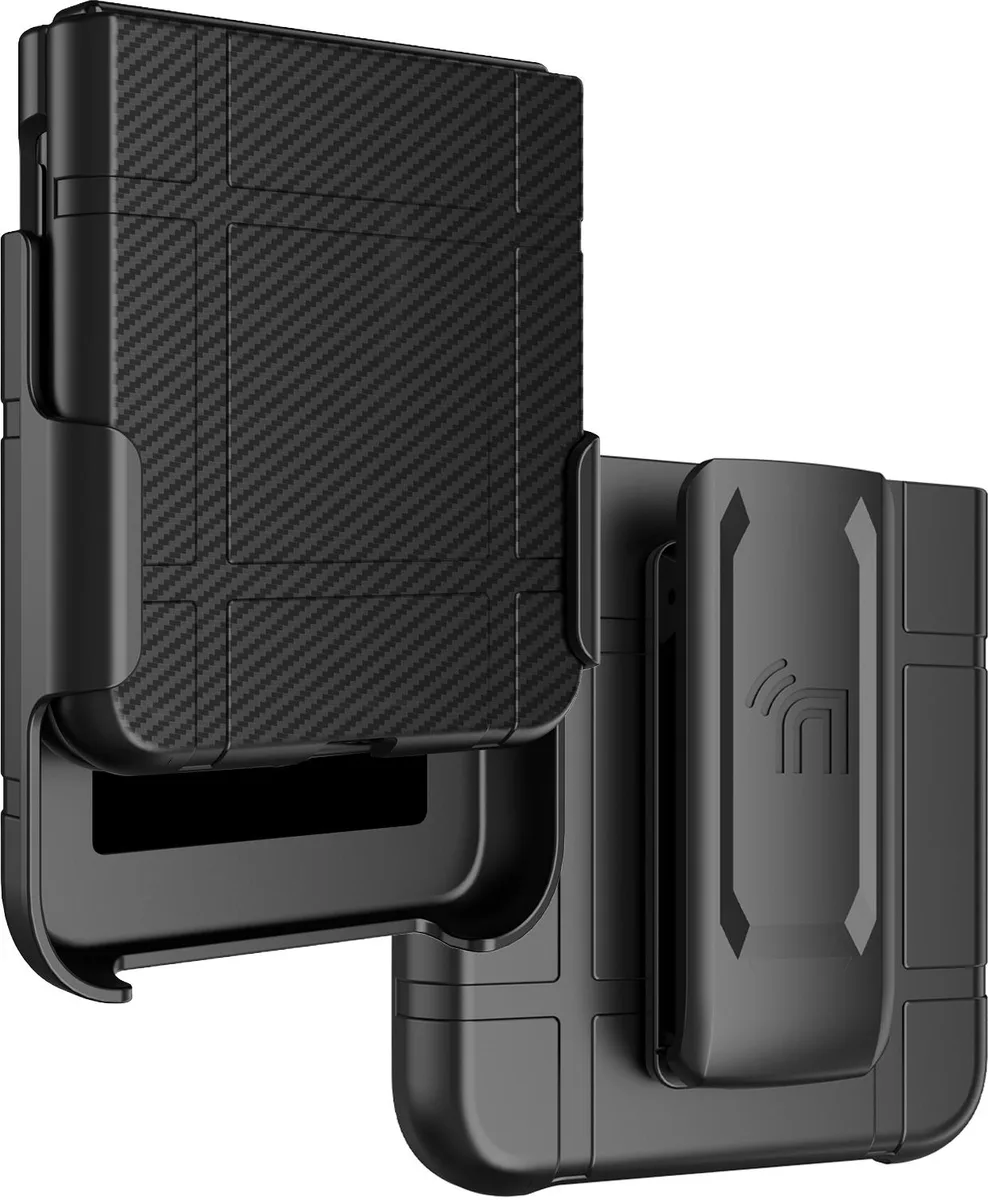 Nakedcellphone Nakedcellphone Hard Case &amp; Belt Clip Holster for Motorola RAZR ULTRA 2025/2026 – Black Carbon Fiber — product photo