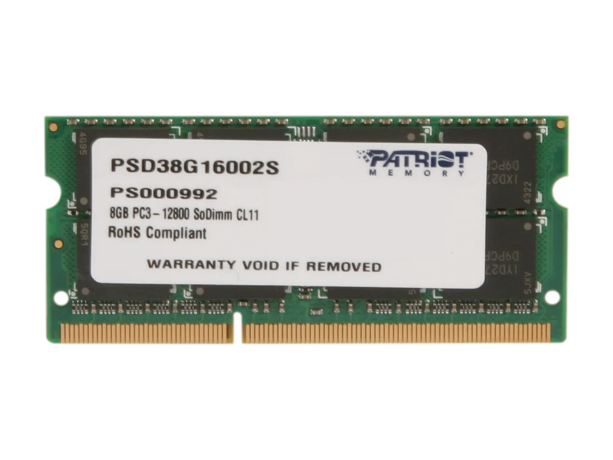 Patriot Memory Patriot Memory PSD38G16002S 8GB DDR3 1600 laptop RAM — product photo