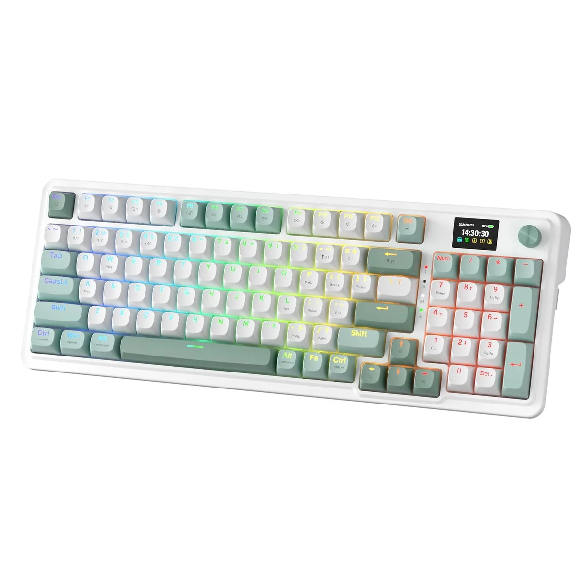  Redragon Galatin 95-Key Gasket Gaming Keyboard Hype Knob 1.14 TFT Display Jade Cloud — product photo