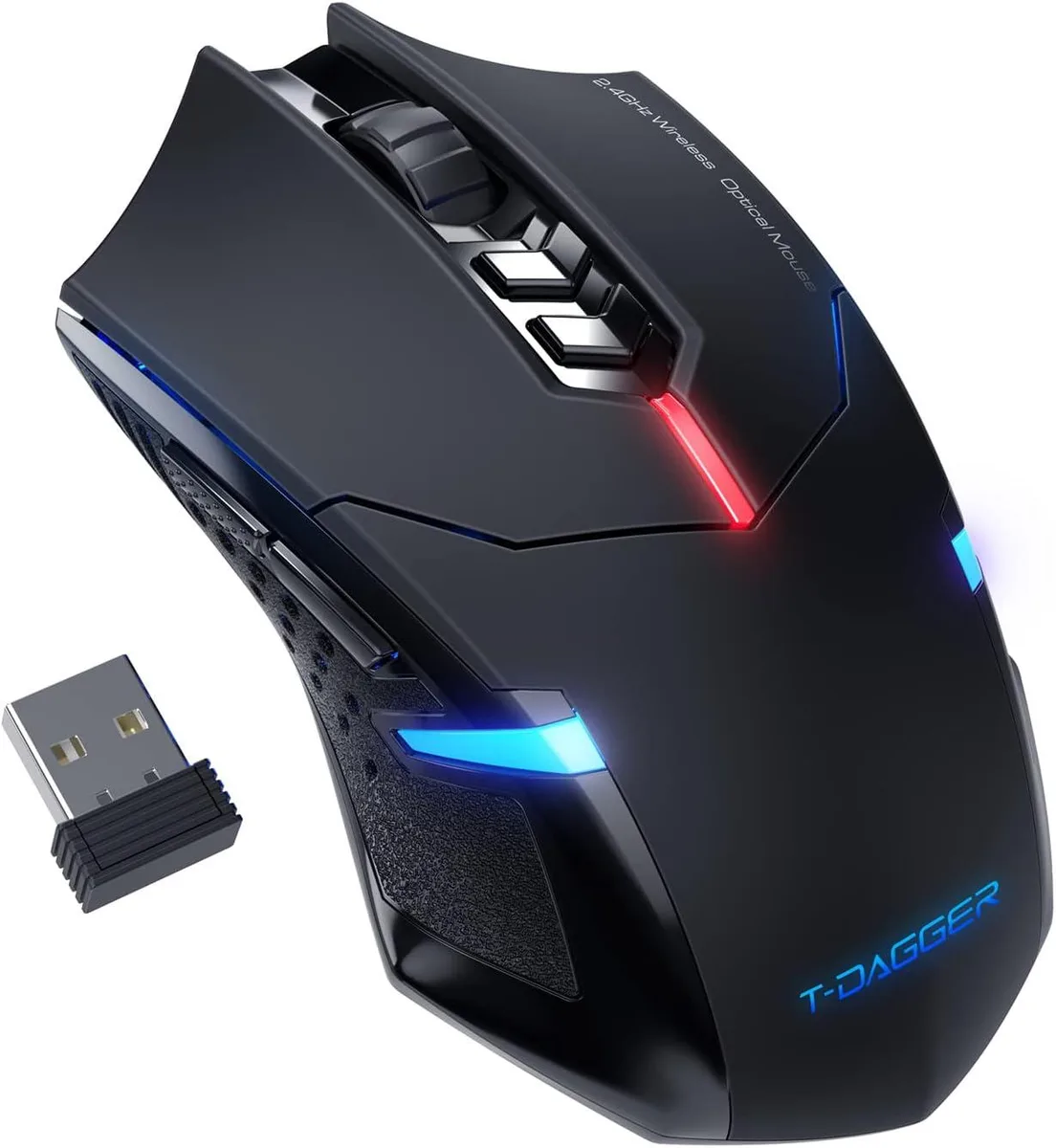 BFKK BFKK Wireless Gaming Mouse Blue 7 Silent Buttons 1000-4000 DPI — product photo