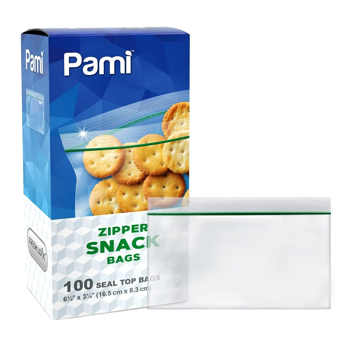 One hundred clear plastic zipper pouches in a bulk pack