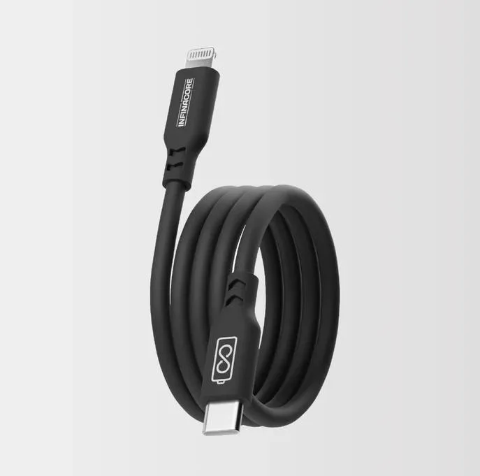 InfinaCore InfinaCore Silicone Lightning Cable 60W USB-C Black — product photo