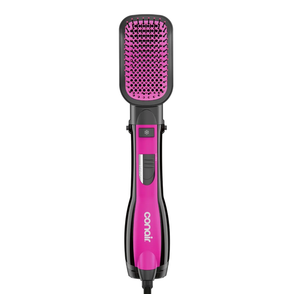 Pink oval hot air brush with mixed bristles and 6-foot cord