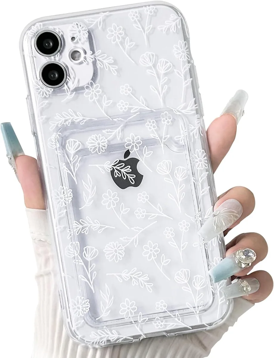 Transcend Transcend iPhone 12 Case Clear Card Holder Floral White — product photo