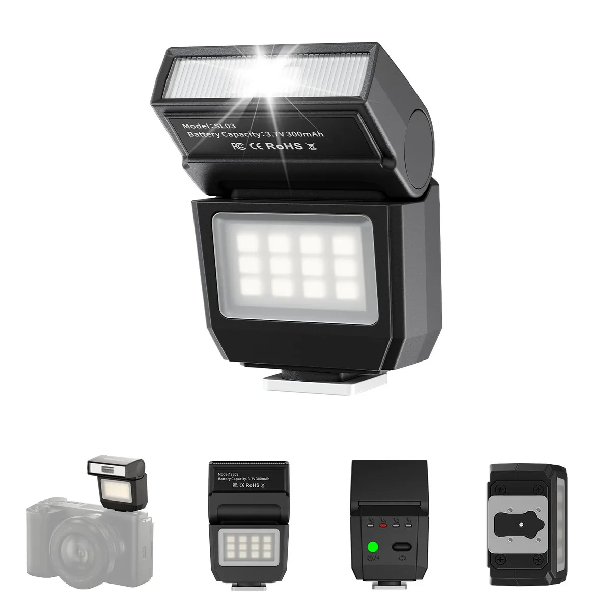 ULANZI SL03 Black Mini Flash GN8 6500K — product photo