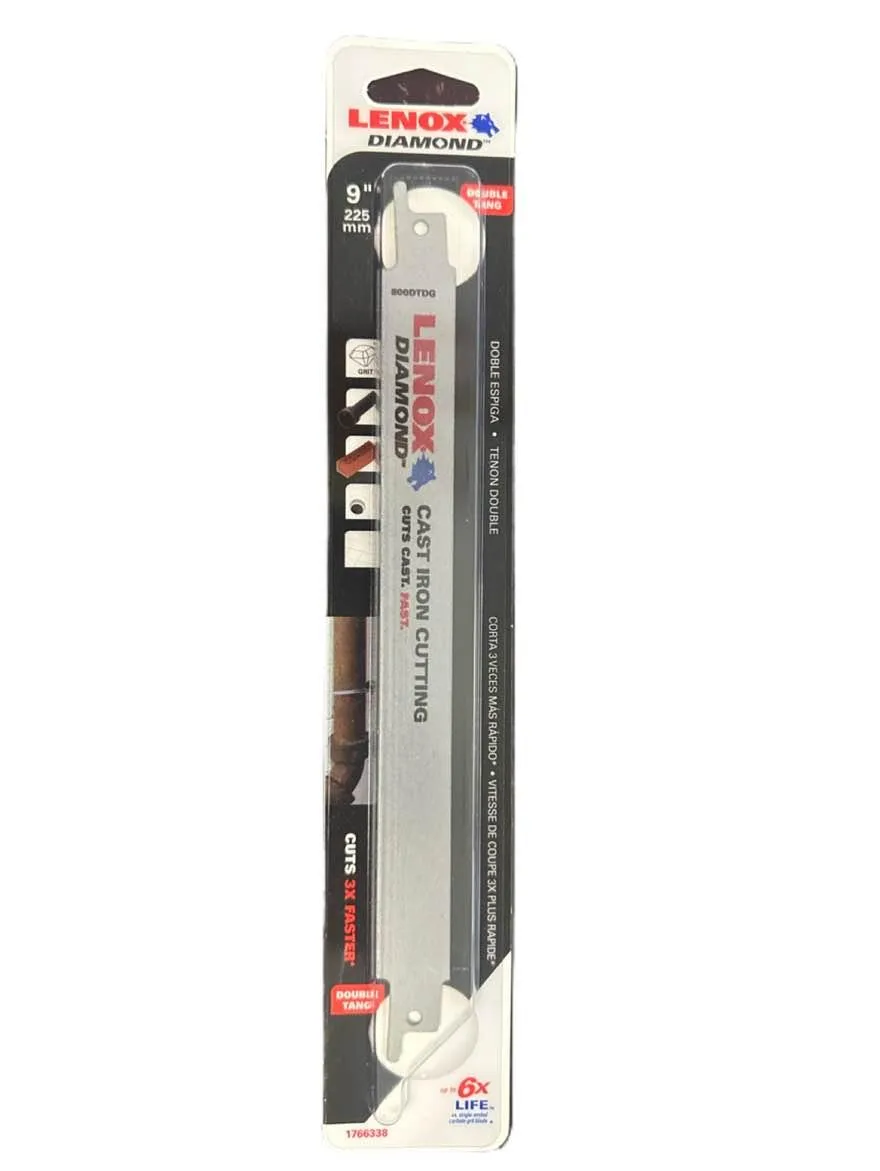 LENOX 9 inch diamond reciprocating saw blade double tang new in package
