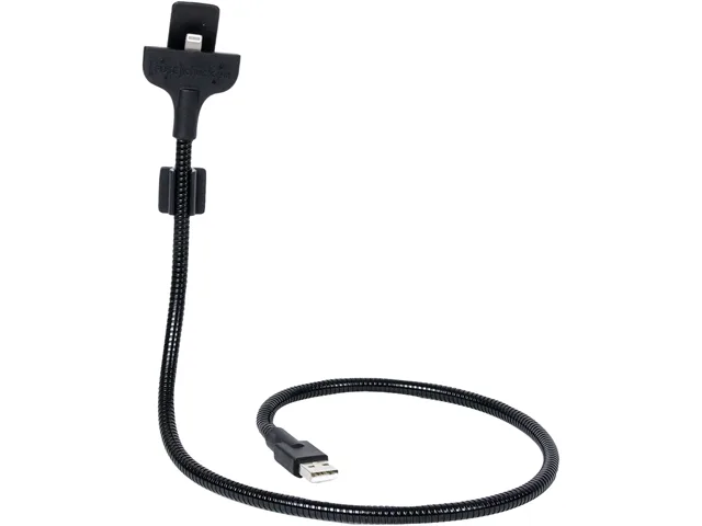 Midnight Black flexible Lightning dock with mounting clips