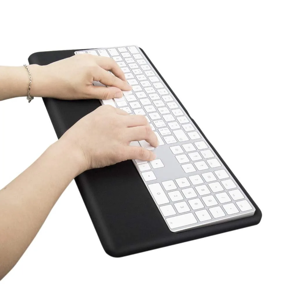 Black silicone wrist rest with keyboard stand, 444 by 209 by 10 mm