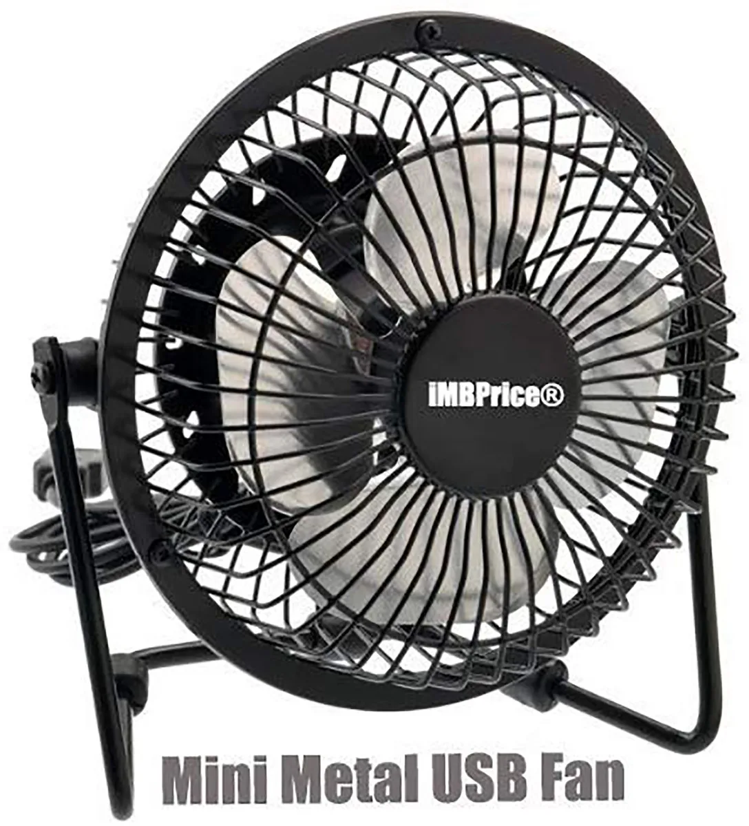 iMBAPrice iMBAPrice Classic Hi Speed 4" USB Mini Desktop Metal Fan Black — product photo
