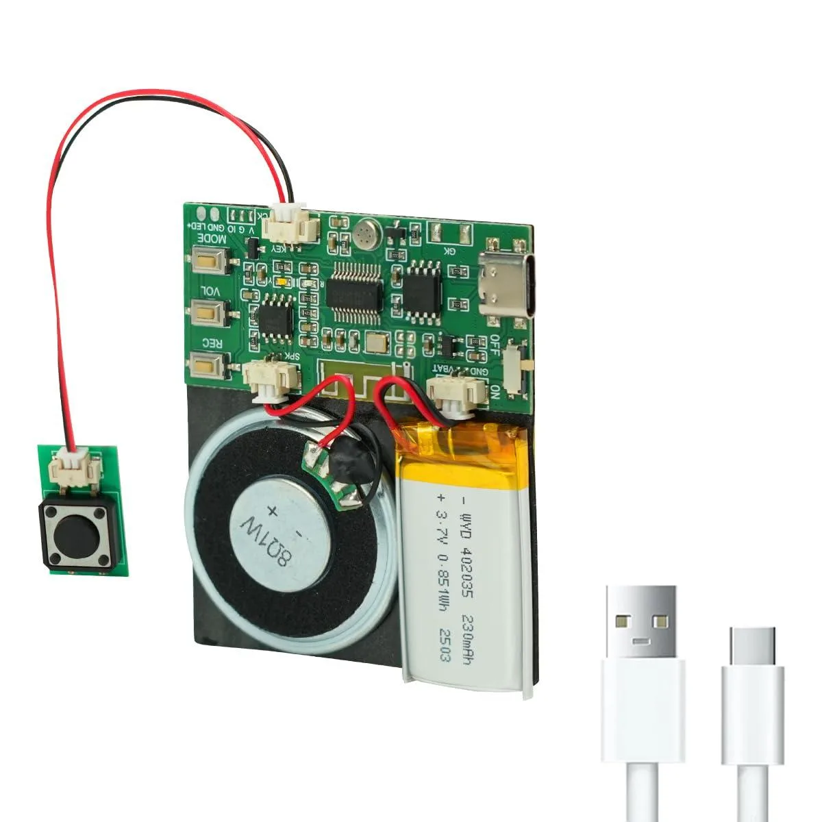  XLW JR1656-Recording Box-1P 8MB 8 min voice recorder — product photo