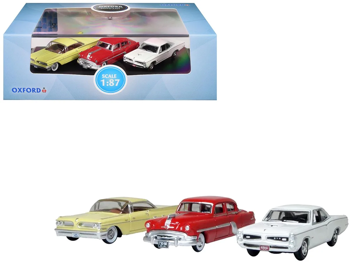 Oxford Diecast Oxford Diecast Pontiac 3-Car Set 100th Anniversary 2026 1/87 Scale — product photo