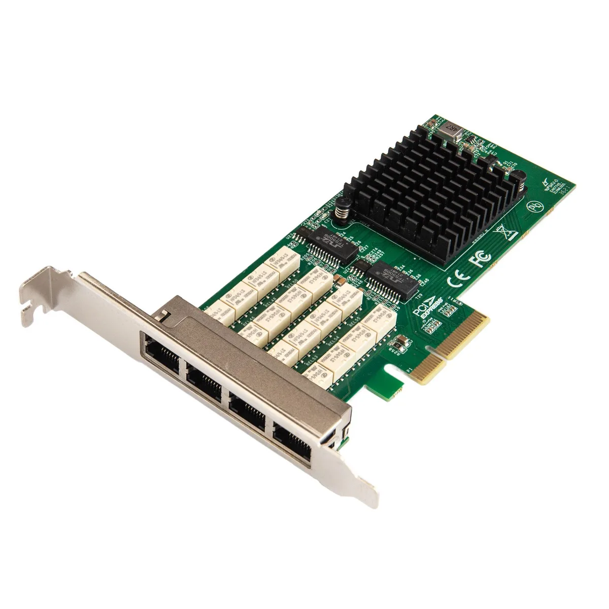 Syba Syba Quad Port Copper Gigabit Ethernet PCI-e x4 Bypass Server Adapter Intel i350-am2 network card — product photo