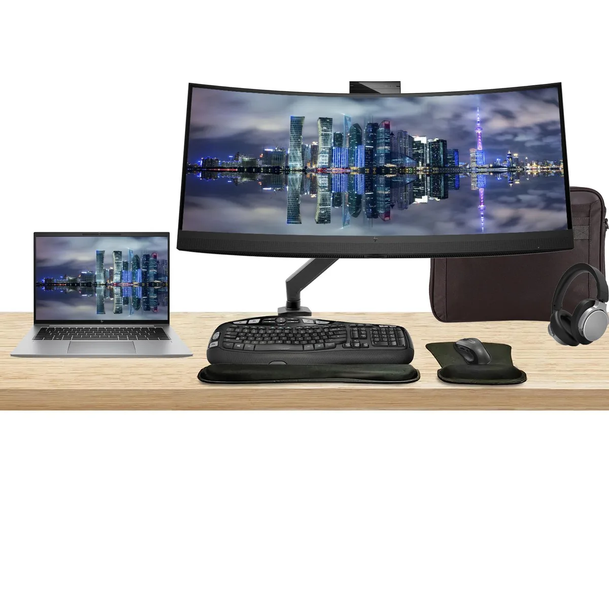 HP HP ZBook Firefly G10 2-in-1 laptop 14" i5-1340P 16GB 512GB W11 Pro + Z34c 34" monitor bundle — product photo