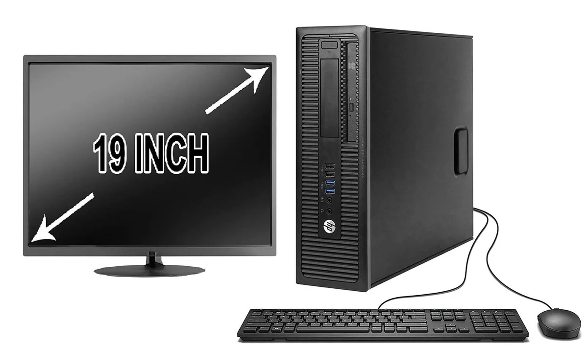 HP HP Desktop PC 8GB 500GB HDD 19" LCD Monitor WiFi Windows 10 Warranty DVD/RW accessory — product photo