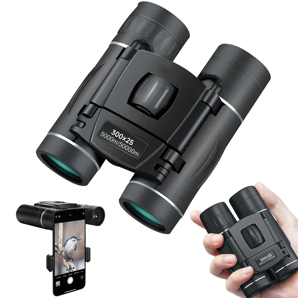 Jivcok 300x25 Binoculars with Smartphone Adapter — product photo