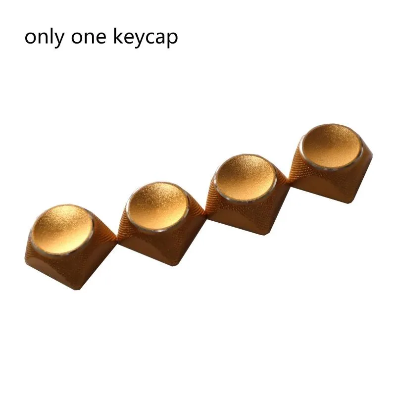 Single gold XDA-profile metal keycap, square top with symphonic gradient finish, backlit legends, approx 1.8 cm wide