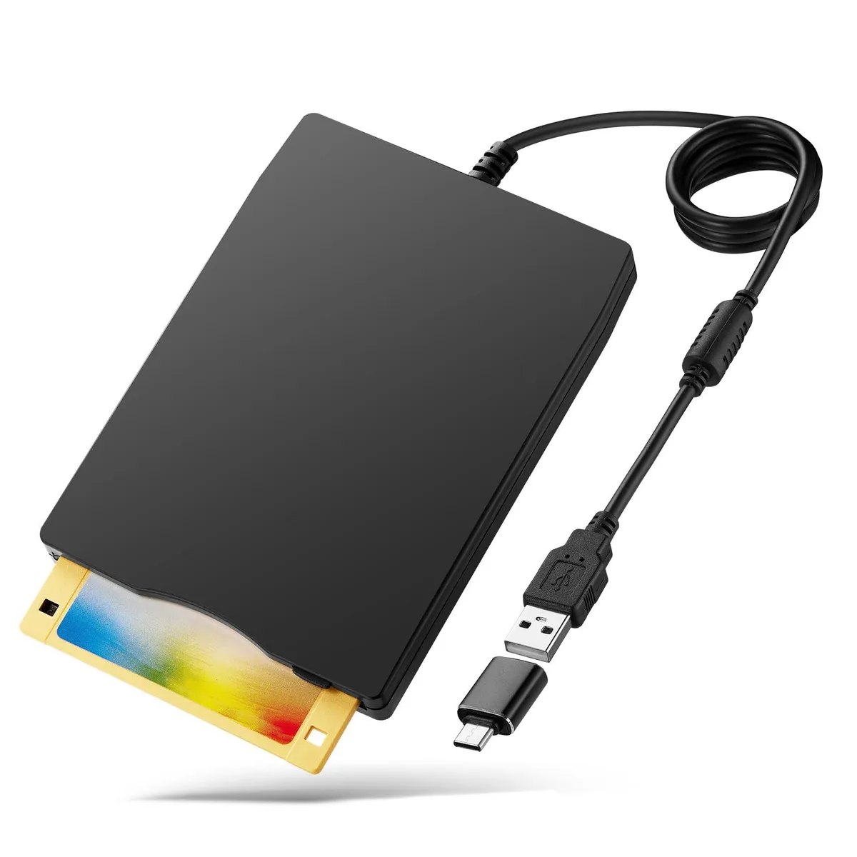 Bailink Bailink USB Floppy Disk Reader 3.5" 1.44MB USB-A/C Black — product photo