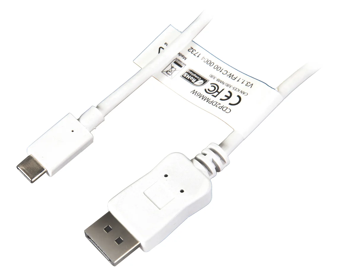 STARTECH STARTECH CDP2DPMM6W USB-C to DisplayPort cable white 6 ft 4K 60Hz — product photo